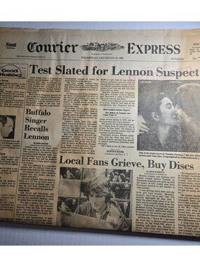 Vintage Buffalo Courier Express from 12/10/1980 The day after John Lennon's Murd
